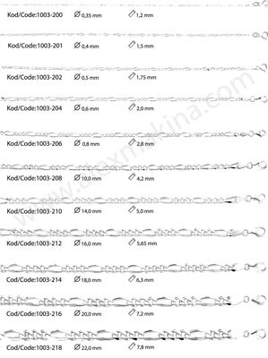 Figaro 3+1 Gümüş Zincir 2,0 mm