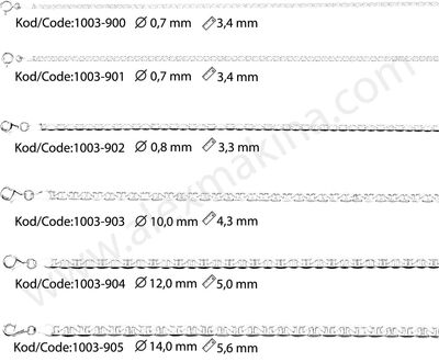 Forsa Barlı Gümüş Zincir 3,4 mm