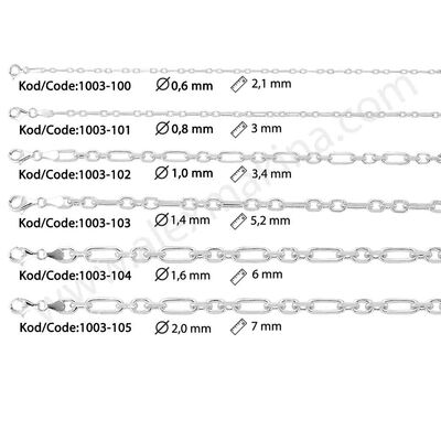 Forse 3+1 Gümüş Zincir 3,4 mm