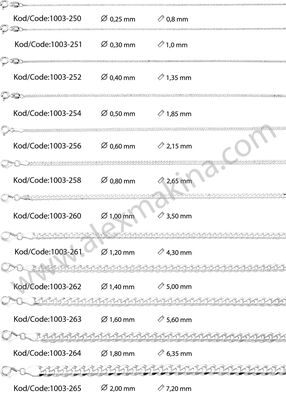 Gurmet Gümüş Zincir 0,8 mm