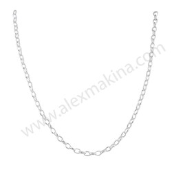 Oval Rolo Sterling Silver Chain 4,0 mm - Thumbnail