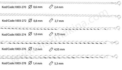Seyrek Gurmet Gümüş Zincir 2,65 mm