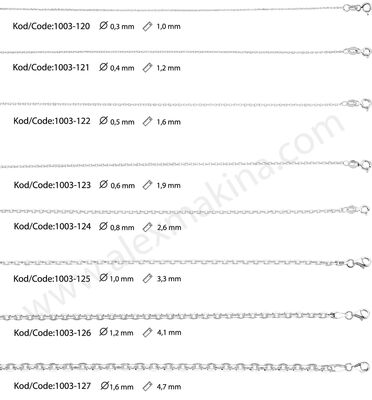 Sıkı Forse Traşlı Gümüş Zincir 1,0 mm