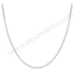 Sparse Curb Sterling Silver Chain 2,65 mm - Thumbnail