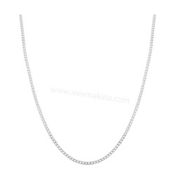 Tight Curb Silver Chain 0,8 mm - Thumbnail