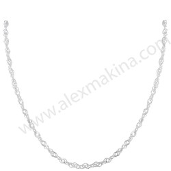 Twist Sterling Silver Chain 3,8 mm - Thumbnail