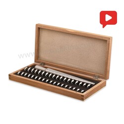 Wooden Box Ring Sizing Set Halfround - Thumbnail